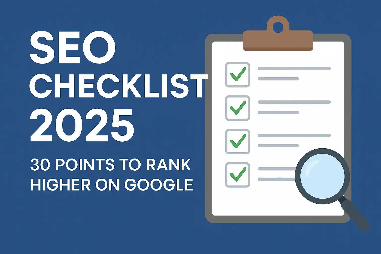 SEO Checklist 2025: 30 Points to Rank Higher on Google